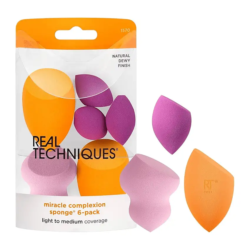 Real Techniques 6 Miracle Complexion Sponges Makeup Brush Set