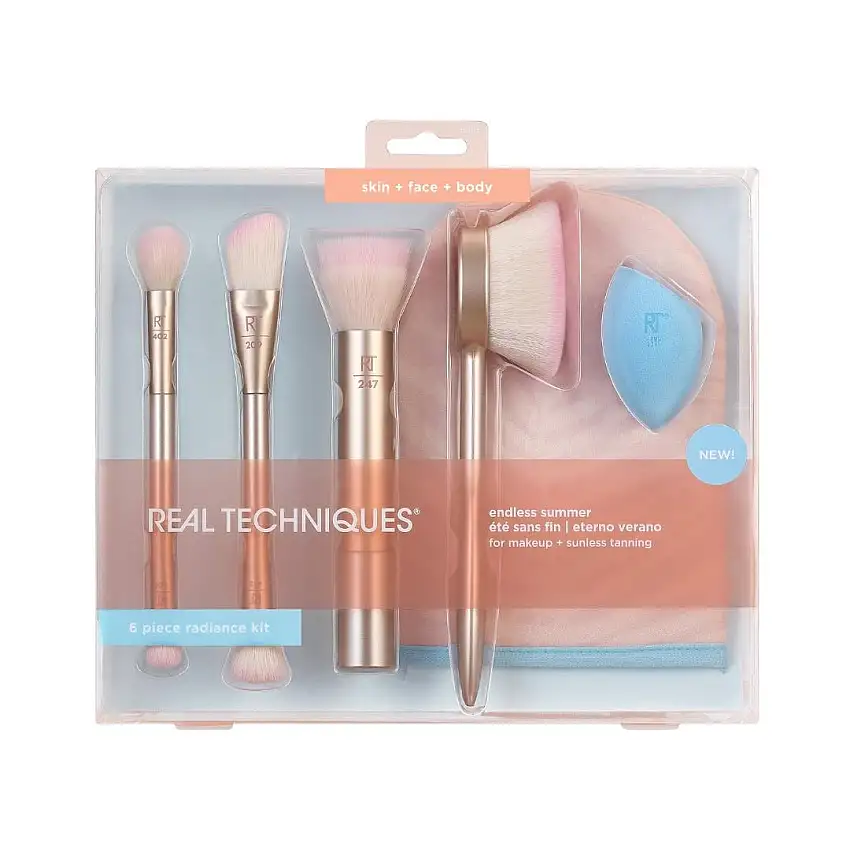Real Techniques Endless Summer Self Tan Brush Kit 6-Piece Set for Face and Body