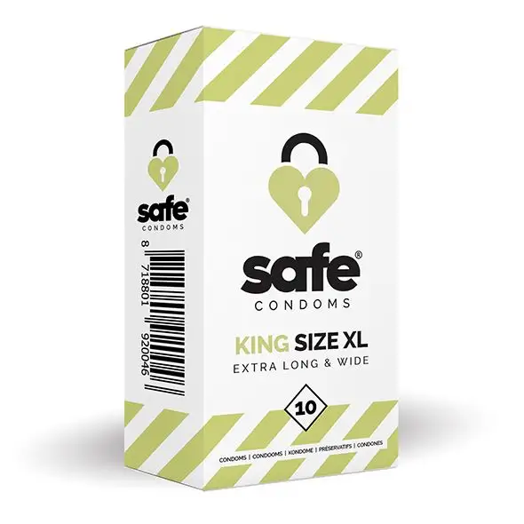 SAFE kondomer, King Size XL Extra Long & Wide - 10 stk.