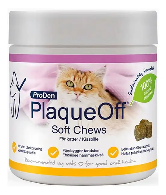Swedencare PlaqueOff Softchews tyggetabletter til kat - 120 stk.