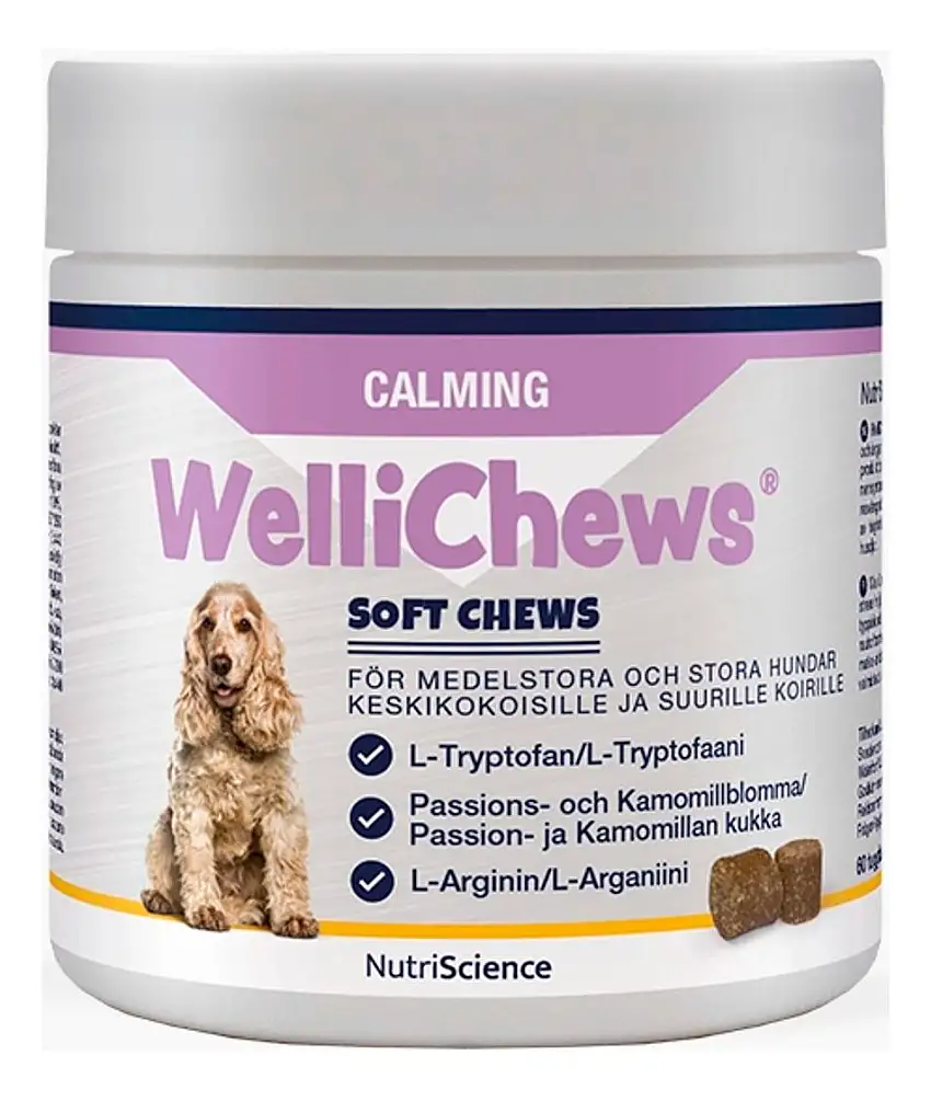 Swedencare Wellichews Calm tyggetabeletter til hund, M/L - 60 stk.