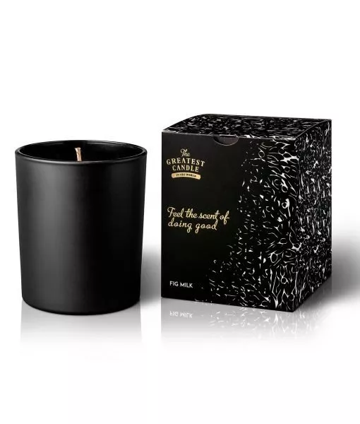 The Greatest Candle Duftlys i sort glas (170 g) - figen