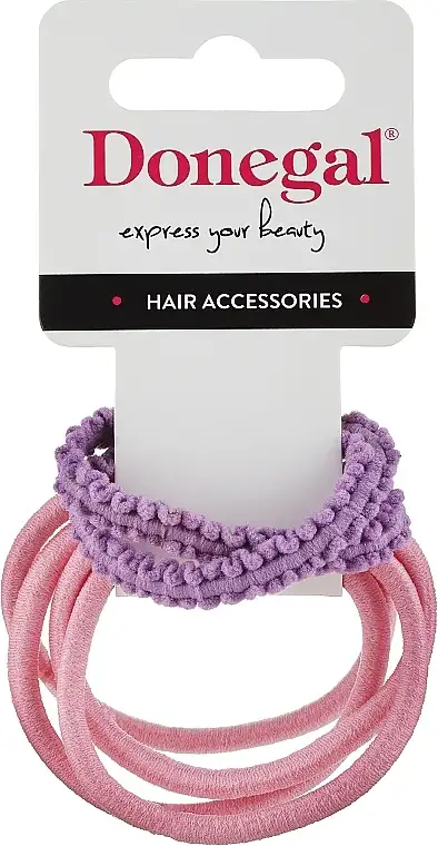 Hårelastikker FA-5665, lyserøde 4 stk. + lilla 2 stk. 52892986