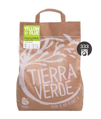 Tierra Verde Vaske pulver til hvidt tøj og stofbleer - INNOVATION (papirpose 5 kg)